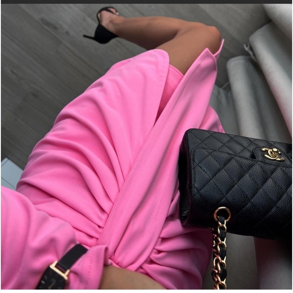Zara draped pink cut out back long sleeves dress - Picture 13 of 13